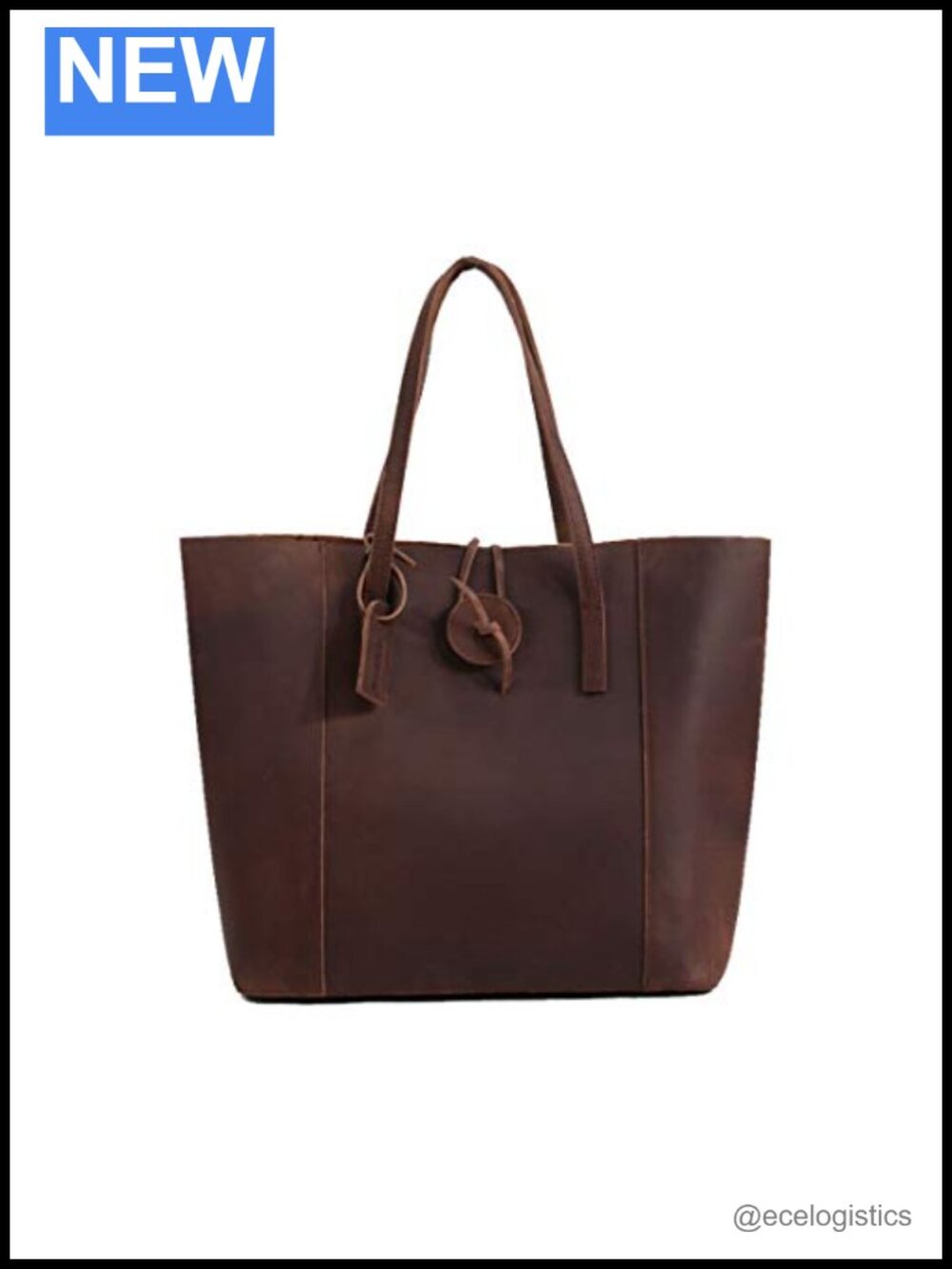 Vintage Cowhide Leather Tote Shopper Purse Large Capacity Shoulder Bag Handbag